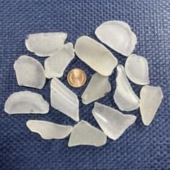 【天然瀬戸内海シーグラス】白透明 不規則な破片 約150g 特大 瓶底ありのサムネイル