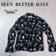 【美品】SEEN BETTER DAYS 666 スケルトン柄 長袖シャツ M