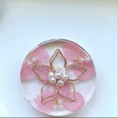 レジン　ヘアゴム　桜と紫陽花　ピンク◡̈♥︎ 訳あり】レジン ヘアゴム 花モチーフ クリアピンク系◡̈♥︎ 紫陽花 大