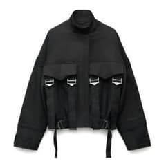 【未使用】 ZARA バックル コントラスト ボンバー ジャケット ブラック ZARA ZWコレクション バックルコントラストボンバージャケット - メルカリ
