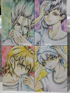 ファンアートA4 千空げん龍水羽京　オリジナル構図のサムネイル