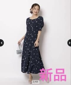 新品未使用　JUSGLITTY ペタルスウェイプリントワンピース S JUSGLITTY ペタルスウェイプリントワンピース 新品タグ付き - メルカリ