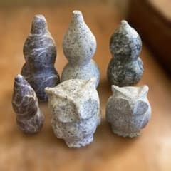 ①天然石 ふくろう 、ひょうたん