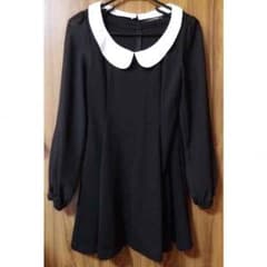 袖シフォンフレアワンピースのサムネイル