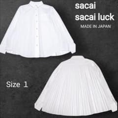 sacai luck バックプリーツT sacai luck✨️バックプリーツ 長袖 デザインシャツ 断切り加工 - メルカリ