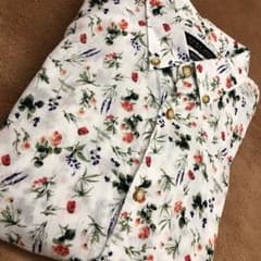 ZARA 長袖 柄シャツ 花柄 ホワイト メンズ 春服 夏服 秋服のサムネイル