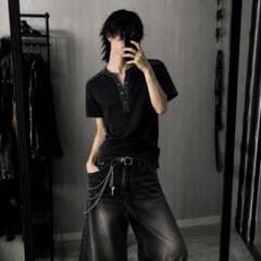 archive gimmick henry neck S/S grunge 黒 - メルカリ