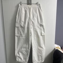 ホワイト カーゴパンツ エラスティックウエストのサムネイル