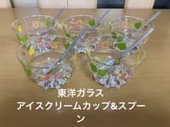 未使用品】アイスクリームカップスプーン付き5個セット 昭和レトロ