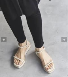 LETALON 4cmパールプラットサンダル