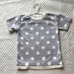 95サイズ 重ね着風 ドット柄 半袖tシャツのサムネイル