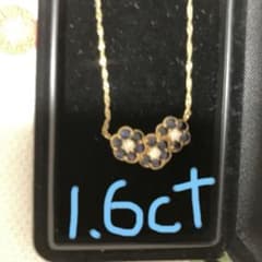K18サファイアダイヤネックレス豪華1.6ct、0.16ct ホワイトデー - メルカリ
