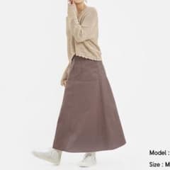 GU♡新品タグなし 春カラー チノフレアマキシスカート♡ピンクのサムネイル