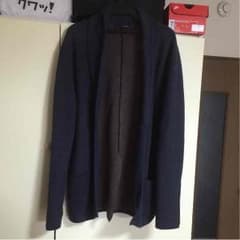 ラルディーニ LARDINI ネイビー ショールカラーカーディガンのサムネイル