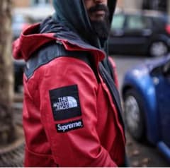 L Supreme North Face Leather Mountain 赤 - メルカリ