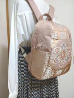 帯リメイクドロップリュック***淡桃地有職文様柄*** 帯リメイクドロップリュック***淡桃地有職文様柄*** - メルカリ