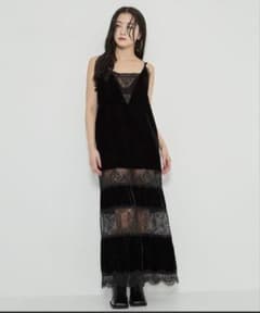 black lace velour camisole dressのサムネイル
