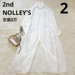2025 ノーリーズ NOLLEY'S リネンシャツワンピース　3万　白　大きい 2025 ノーリーズ NOLLEY'S リネンシャツワンピース 3万 白 大きい