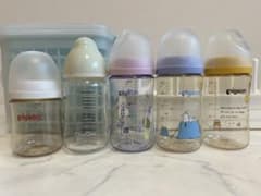 哺乳瓶 5本セット 除菌ケース付き　※乳首なしのサムネイル