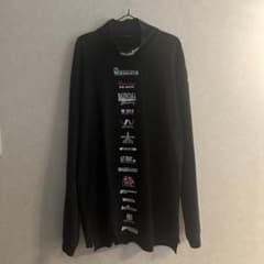 BALENCIAGA ブラック マルチロゴ 長袖カットソー ハイネックロンT