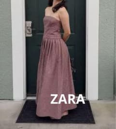 ZARA 未使用 ギンガムチェック ロングワンピースのサムネイル