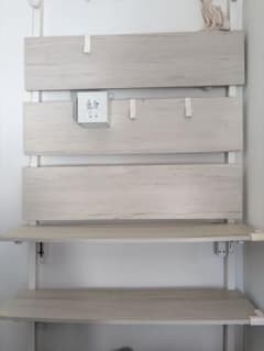 ニトリ】突っ張り壁面ラック ホワイトウォッシュ 木製棚 - メルカリ