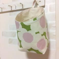 NO.281 大・布バスケット❁浮かせる収納❁ウォールポケット❁ハンドメイド