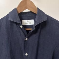 EDIFICE リネンシャツ ネイビー 長袖のサムネイル