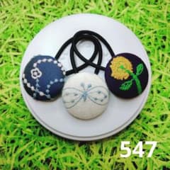 547 ミナペルホネン✨ハンドメイドヘアゴム✨フラワー ちょうちょ skip