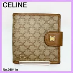 人気ブランド セリーヌ】CELINE 二つ折り財布 マカダム トリオンフ 美 