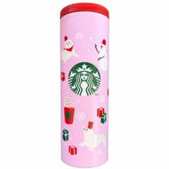 スターバックス クリスマス限定 タンブラー ピンク アザラシ 雪だるまのサムネイル