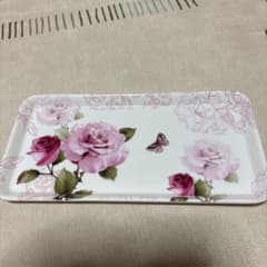 薔薇と蝶のトレイ 長方形のサムネイル
