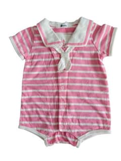 baby セーラー ロンパース ピンク ボーダーのサムネイル