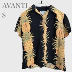 ☆アバンティ アロハシャツ パイナップル柄 リゾート シルク100