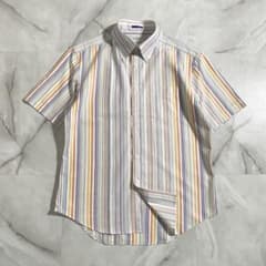 A19647 美品 ポールスミス シグネチャーストライプ半袖BDシャツ XL