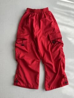 赤 カーゴパンツ ダンスパンツ キッズ Mサイズ レッド シャカシャカパンツのサムネイル