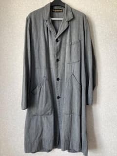 値下げ交渉OK 50s シャンブレー　アトリエコート　推定L ユーロヴィンテージ 1940〜50s ビンテージ ブラックシャンブレー アトリエコート フランス