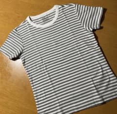 無印良品 レディース ボーダーTシャツ カラー：白xグレー
