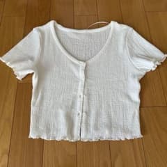 GU 半袖 カーディガン ホワイト M