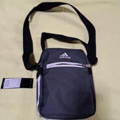 adidas　グレー3ラインショルダーバッグのサムネイル
