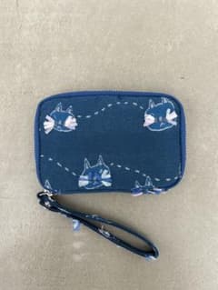 ほぼ日　ひきだしポーチ ポケット 猫柄 ブルーのサムネイル
