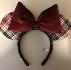 ディズニー　カチューシャ　赤チェックのサムネイル