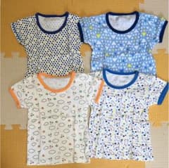 にな様専用②【男の子 90cm】肌着4枚セットB:中古のサムネイル