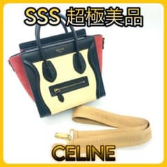 CELINE【美品】ラゲージナノショッパー 黒×赤×クリームのサムネイル