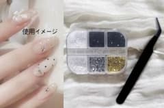 ケース入り　ドット　丸　1mm ホログラム　4色組　白　黒　ゴールド　シルバーのサムネイル