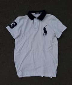 ラルフローレン　ポロシャツ　ビックポニー　Y2K 刺繍　polo ホワイト 美品 y2k ポロ ラルフローレン ポロシャツ ビッグポニー 刺繍