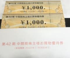 ビックカメラ　株主優待券　2枚(2000円分)のサムネイル
