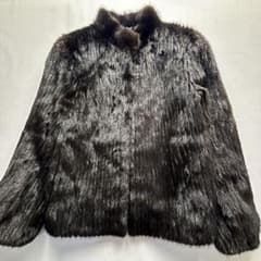 美品☆SAGAMINK 銀サガ ミンク 毛皮 袖太ボリューム ショートコート SAGAMINK jindoサガミンク銀サガ 高級毛皮コート ギャザースリーブ