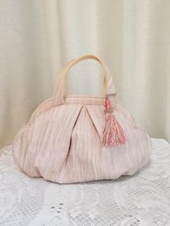きものすなおさん 岩佐バッグ 紅鶴フラミンゴ バルーン型ハンドバッグ
