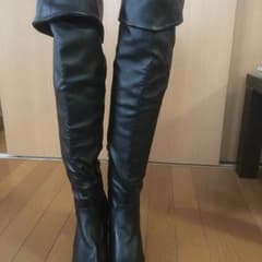 レディース ニーハイブーツ 黒のサムネイル